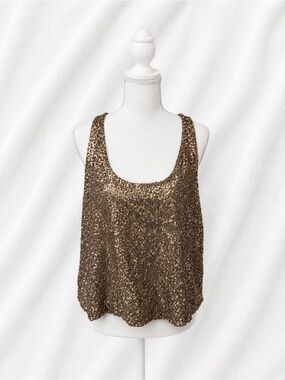 TCEC Bronze Sequin Scoop Tank
